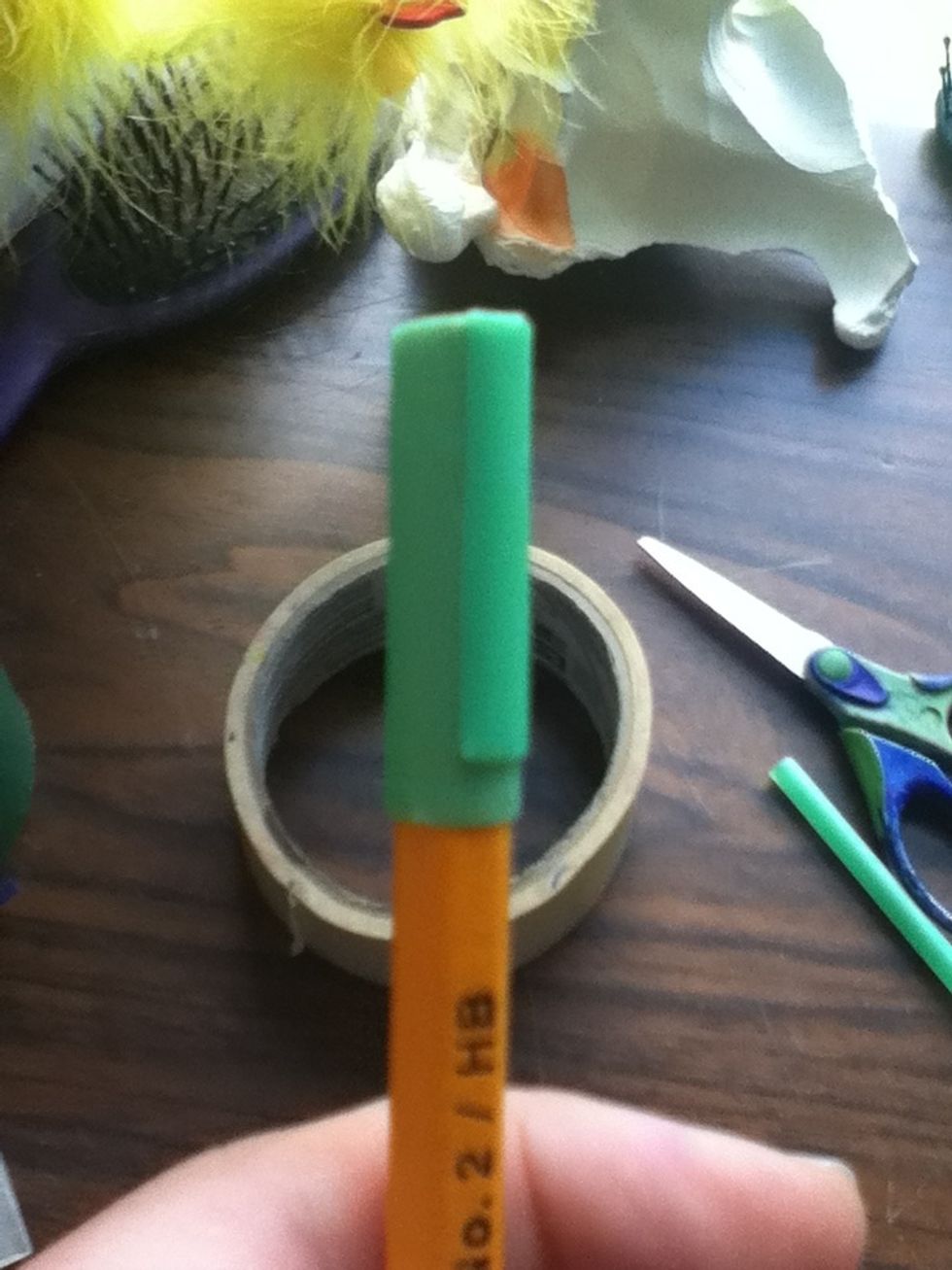 Wrap the pieces of straw around your pencil