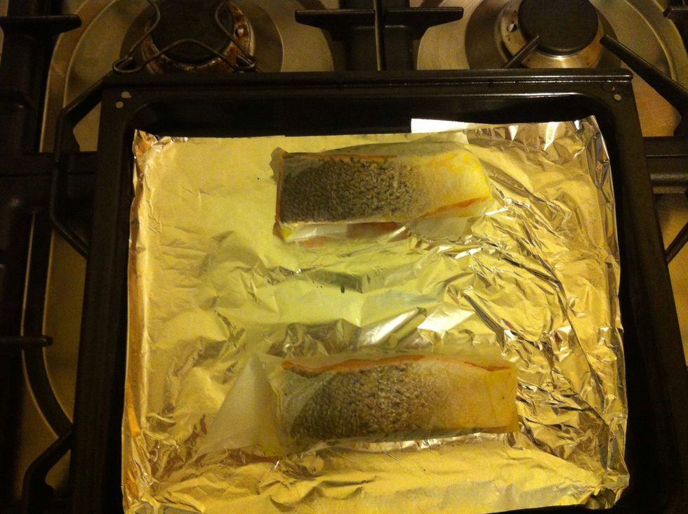 Wrap the salmon up like little parcels and bake in the oven at 180\u2022c  for aprox 15 minutes or until cooked to how you like it.