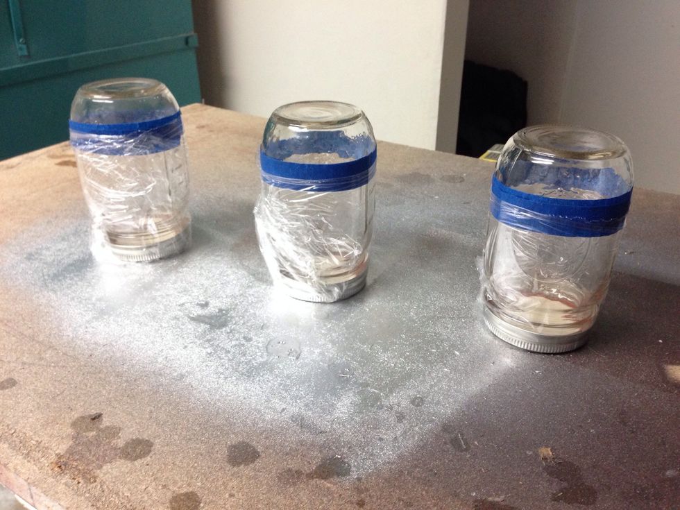 Wrap the top portion with plastic wrap.