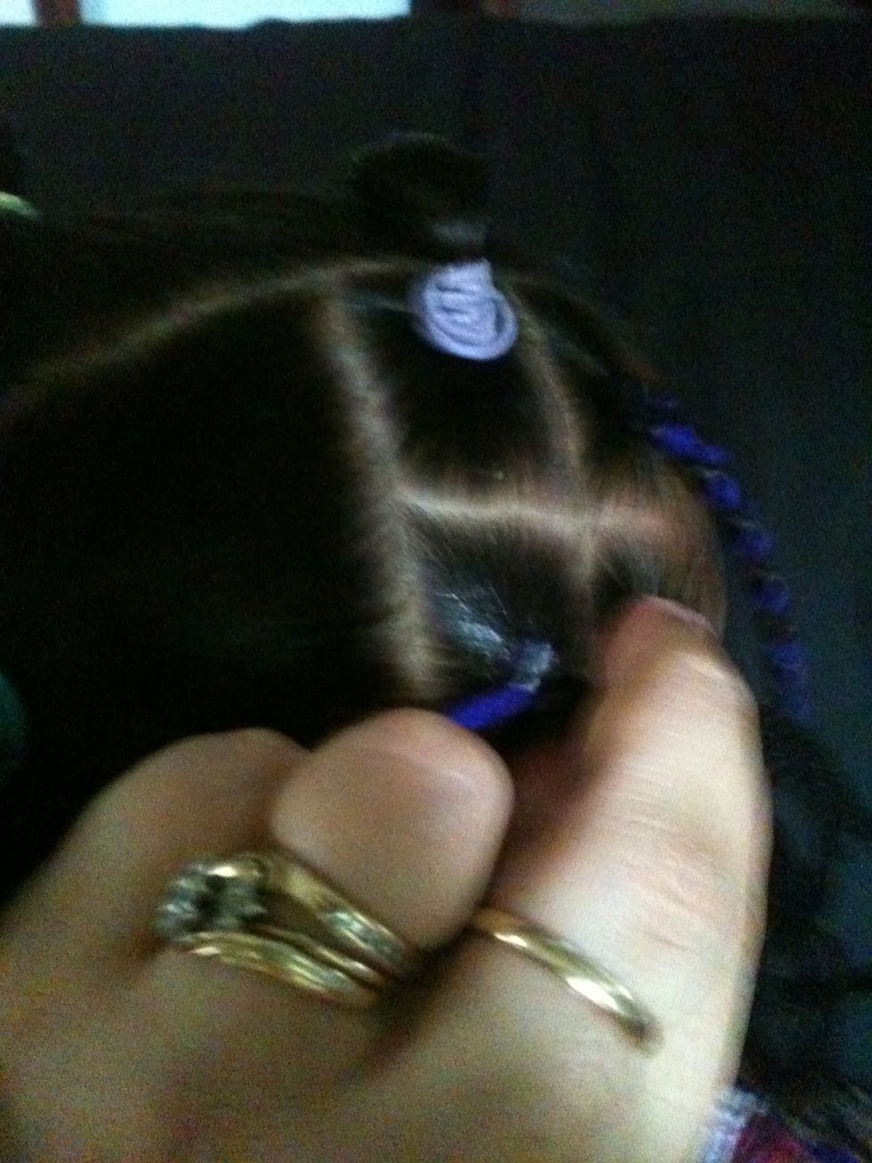 Wrap the yarn around the hair at the base