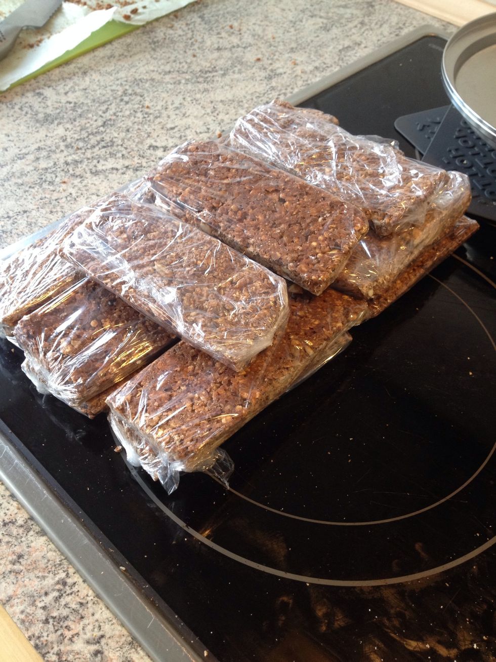 Wrap them in individually - and then you have your very own homemade granola bars!