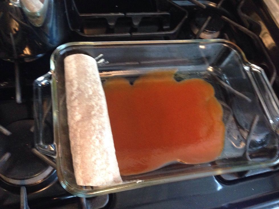 Wrap tightly and place, seam down in the baking dish.