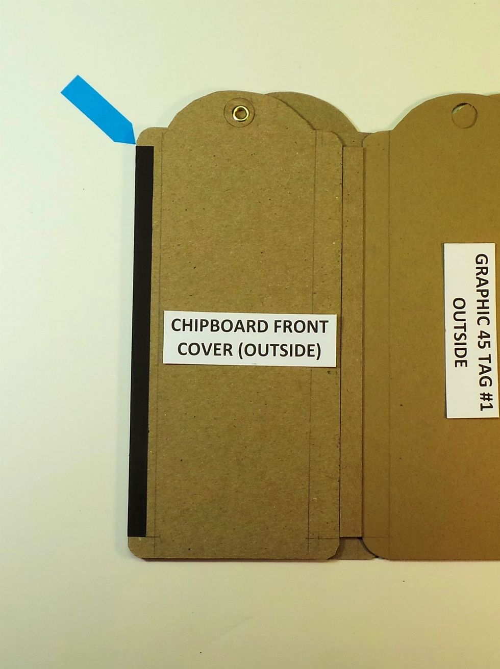 Wrap Tyvek around corner in two steps - FIRST burnish on the 1/8" edge, then wrap onto the front of the tag. Note the Tyvek will not reach the 1/2" line- that was just a centering guide. Burnish well