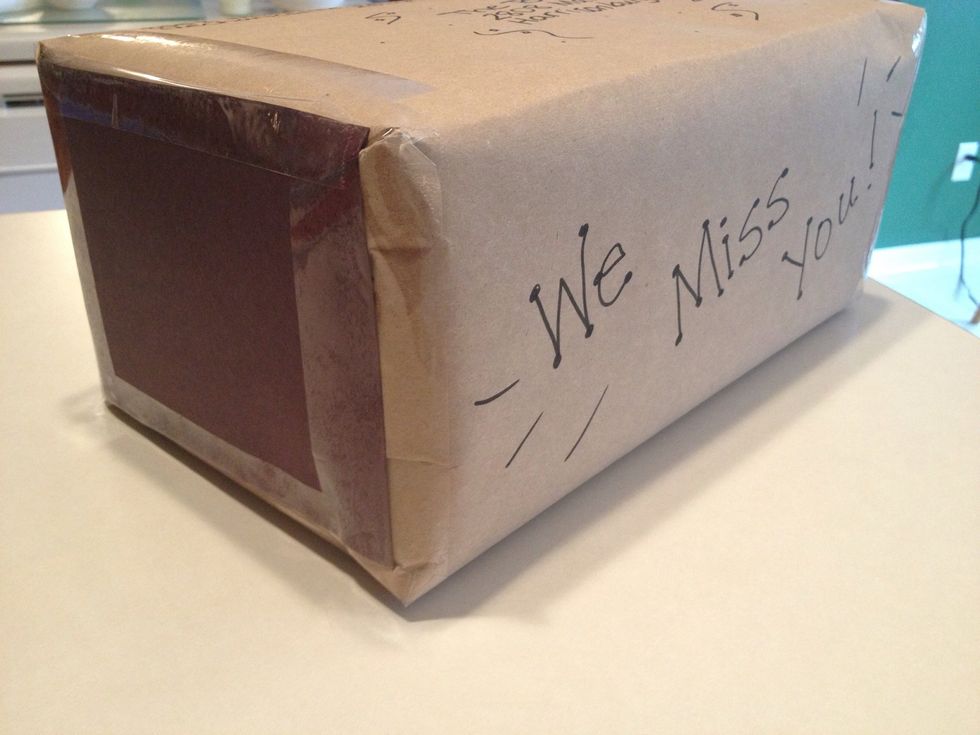 Wrap up surprise gifts for a friend and mail in a package. Decorate the outside of the package to show you care!