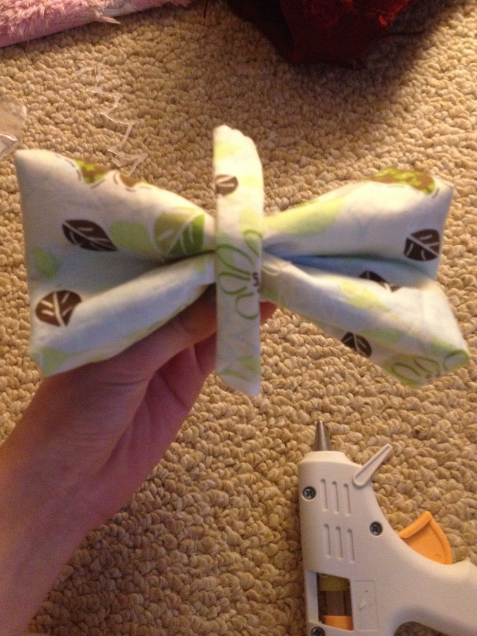 Wrap your middle piece around the bow gluing as you go to make sure it will not fall off!