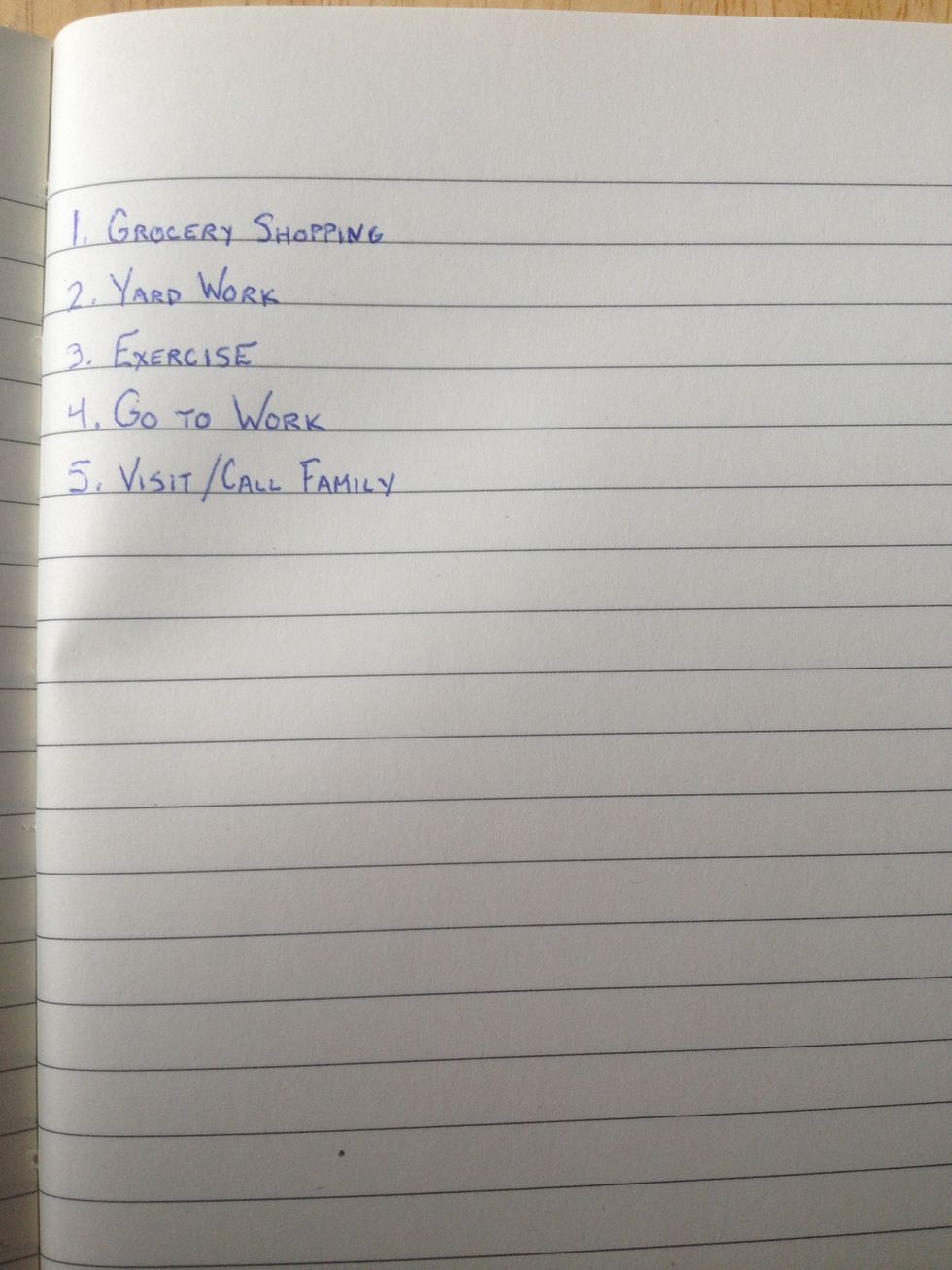 Write a list of your daily obligations.