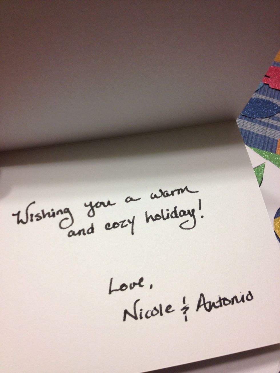 Write a little note inside the card. I feel it's more personal.