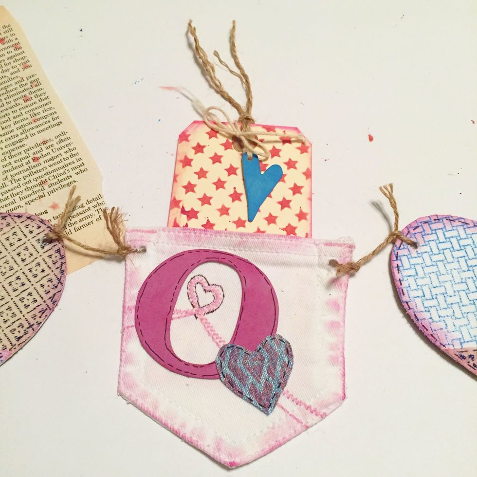write a love note, or coupon for dinner, movie, etc on tag, then insert in pocket.