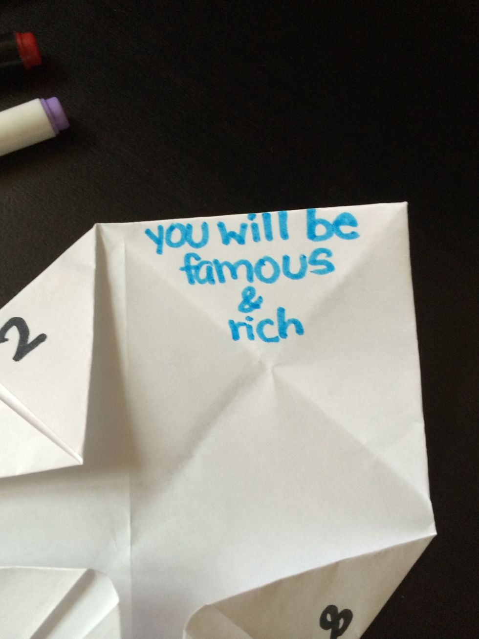 Write different types of fortunes in the flaps.