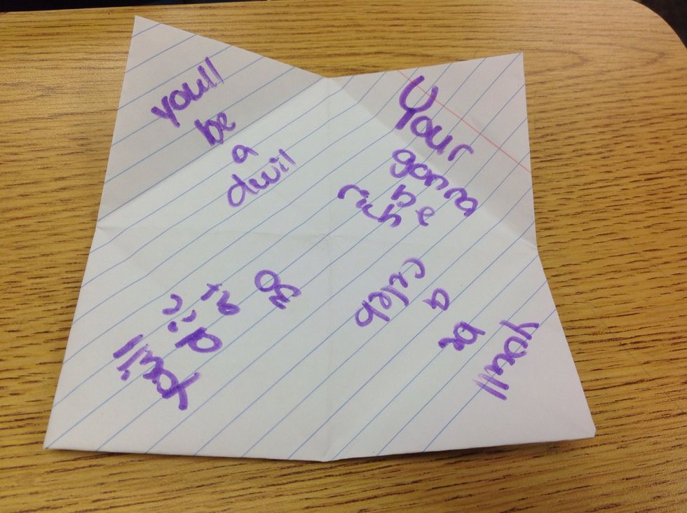 Write fortunes inside