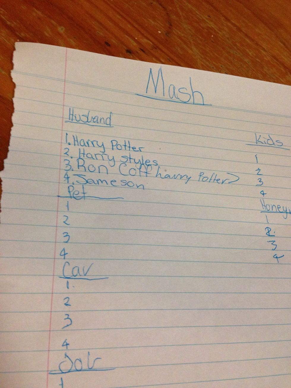 Write funny or serious answers for your partner