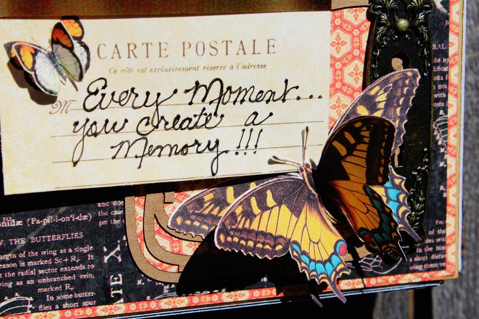Write sentiment to journal ephemera; add it to frame along with butterfly.