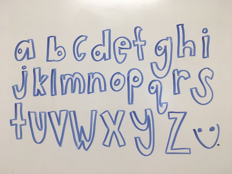 Write the alphabet in your font
