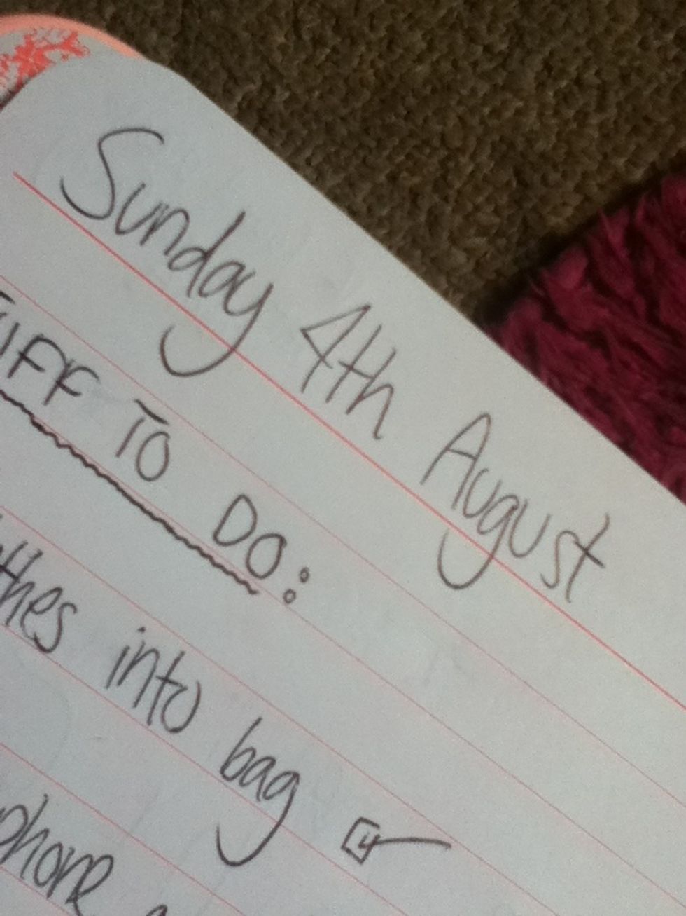 Write the date on the top line