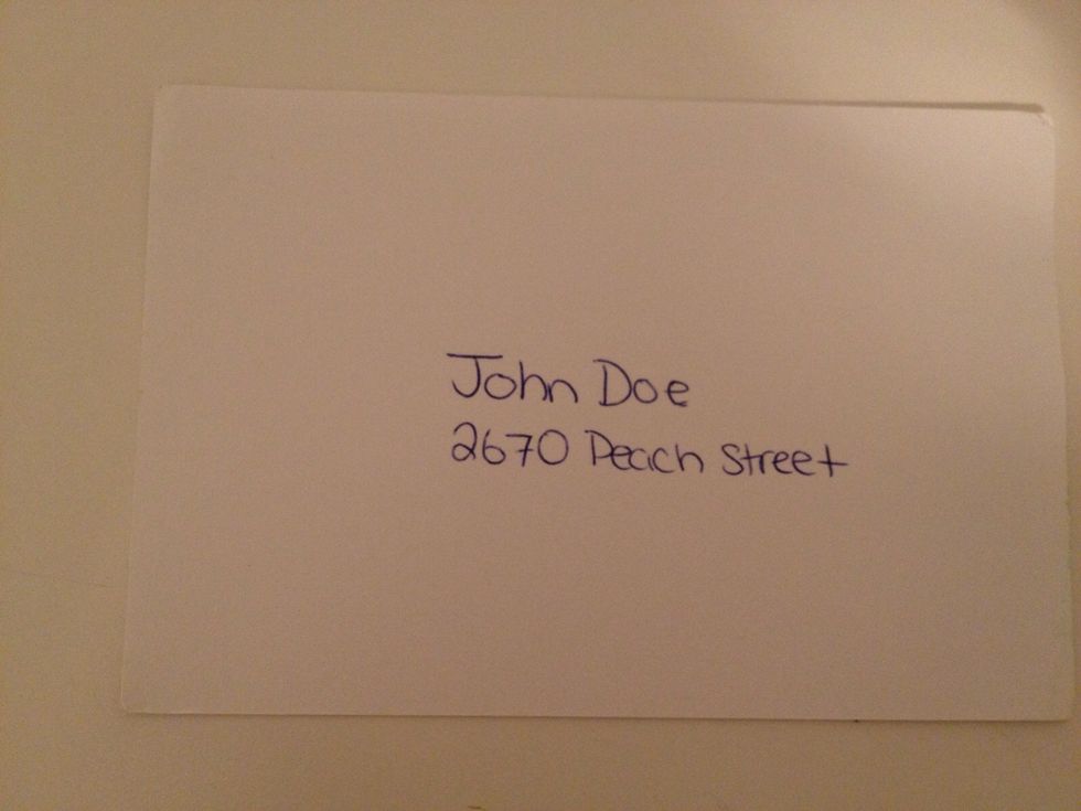 Write the recipients street address right below the name.