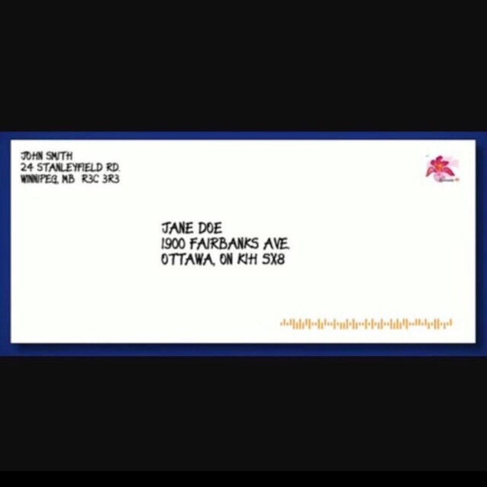 Write the sender information on top left hand corner and the Receivers information in the middle and preferably in a bold font.