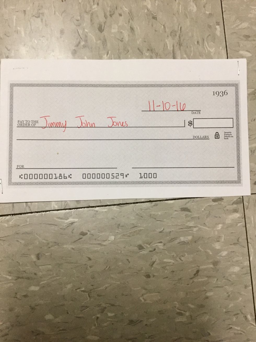 Write who the checking is going to.