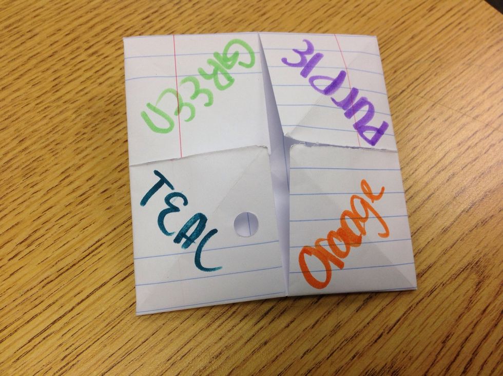 Write your colors on