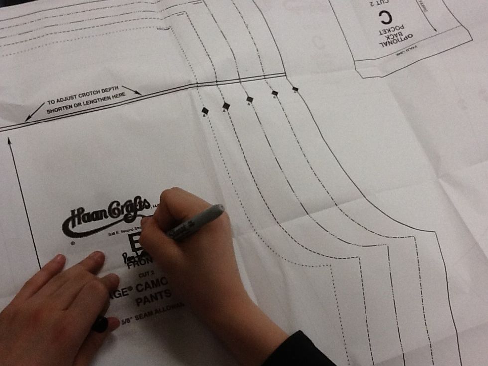 Write your name next to the letter B on the BLACK side of the paper pattern.