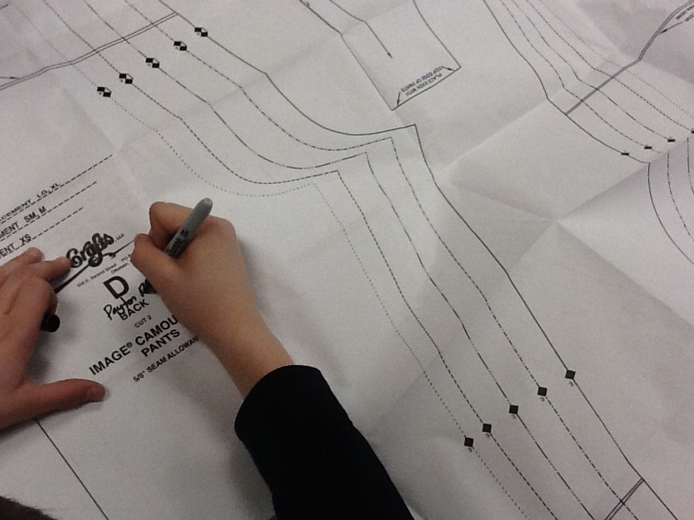 Write your name next to the letter D on the BLACK side of the paper pattern.