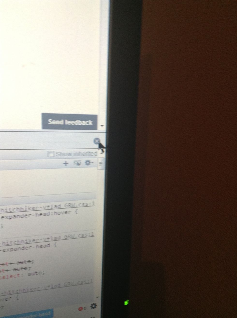 X off the editing box.