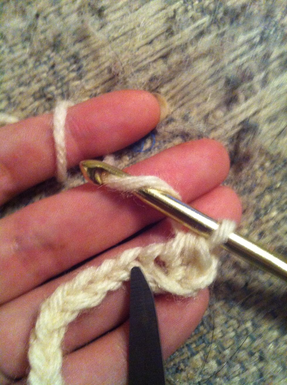 yarn around and insert your hook in the next chain.