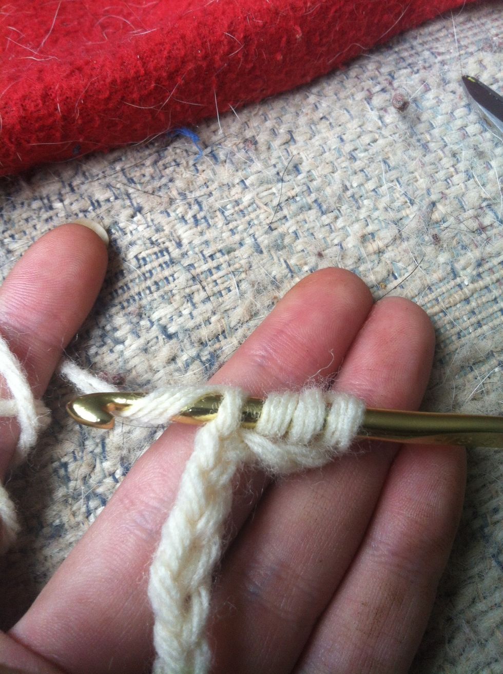 yarn around and pull through the chain.
