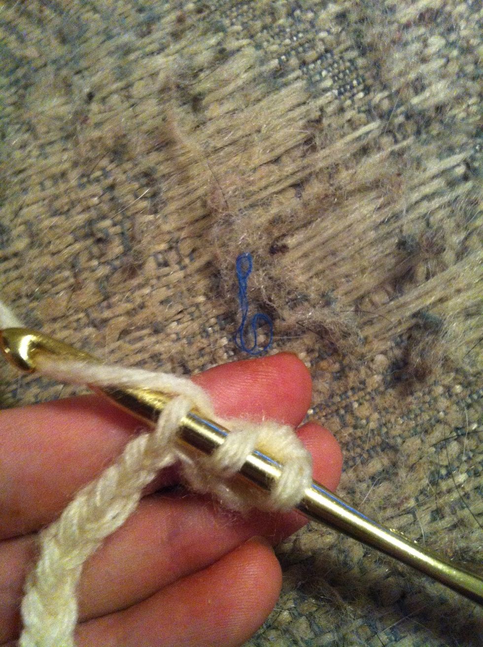 yarn around and pull trough the first loop