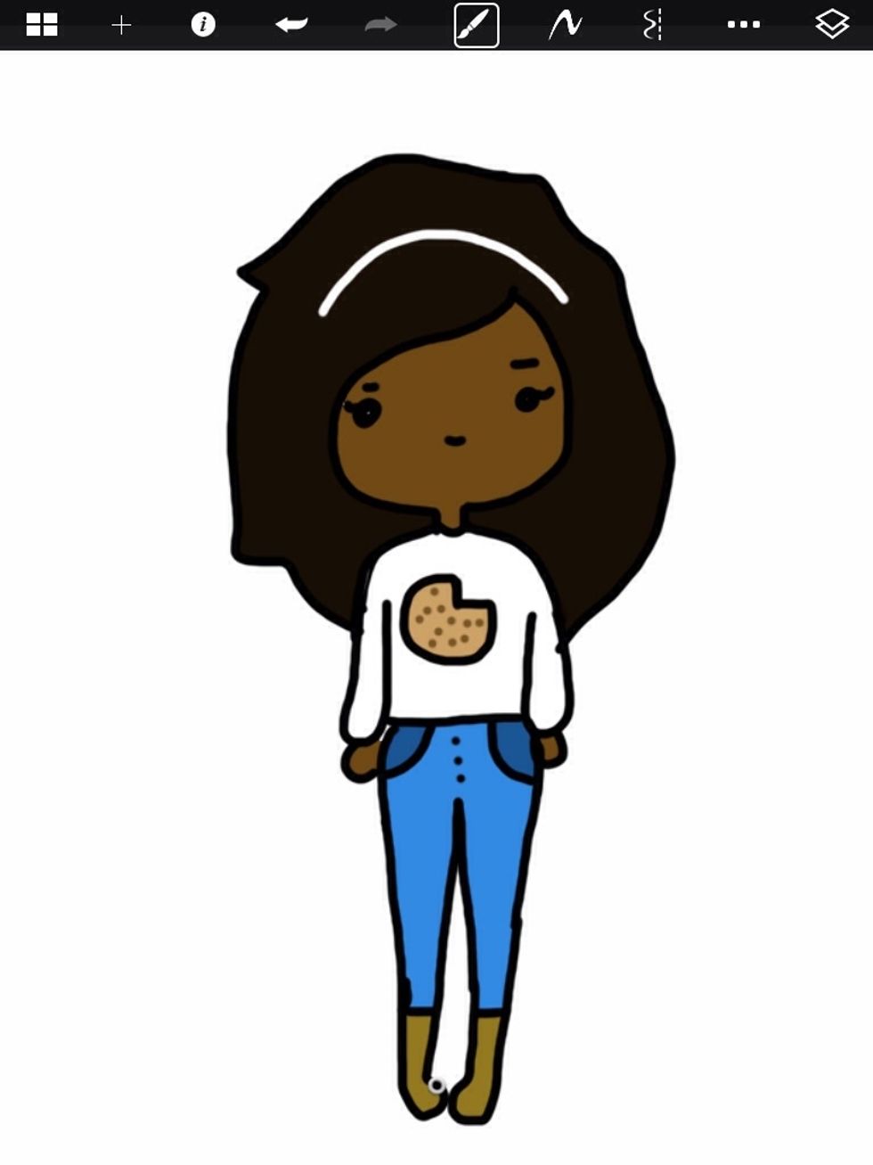 Yay it's time for color, if u are doing this on technology then I recommend sketchbook (free version) because it had a paint pocket, if u did this on paper u can color or leave this step out, thanks:3