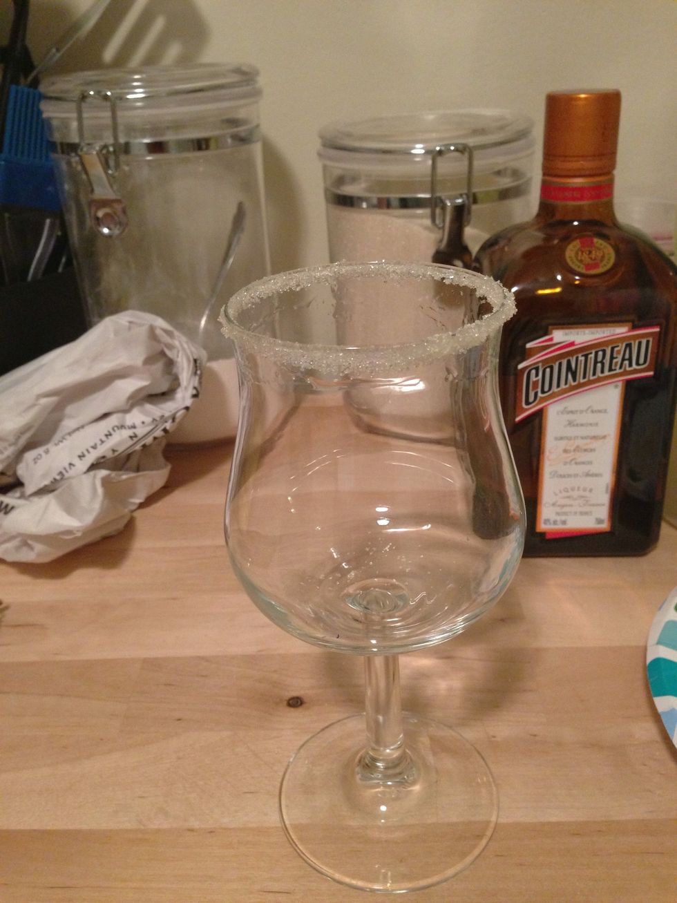 Yay! Pretty sugar rim glass.