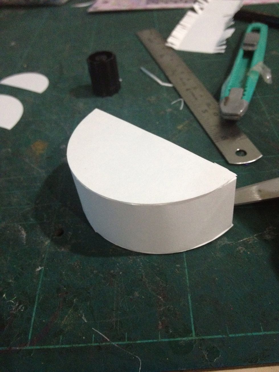 Yeay. Done with the first layer. You will get a 3D semi round. This is from front view.