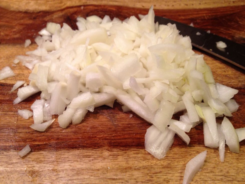 Yellow onion cut into bite-size pieces