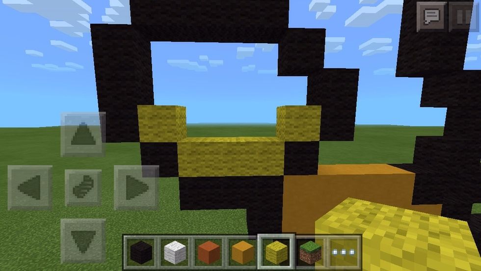 Yellow wool on the left circle.