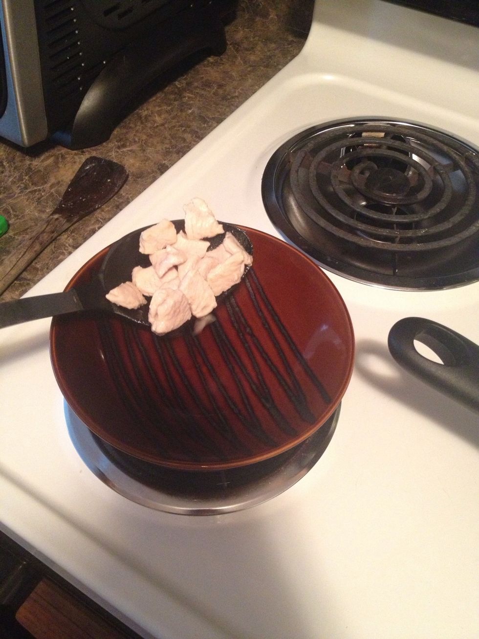 Yes. This is a new, clean bowl. Never use dishes you used with the raw meat.... Unless you like being sick then by all means....use the same bowl! Lol. JFK. Don't use the same bowl.