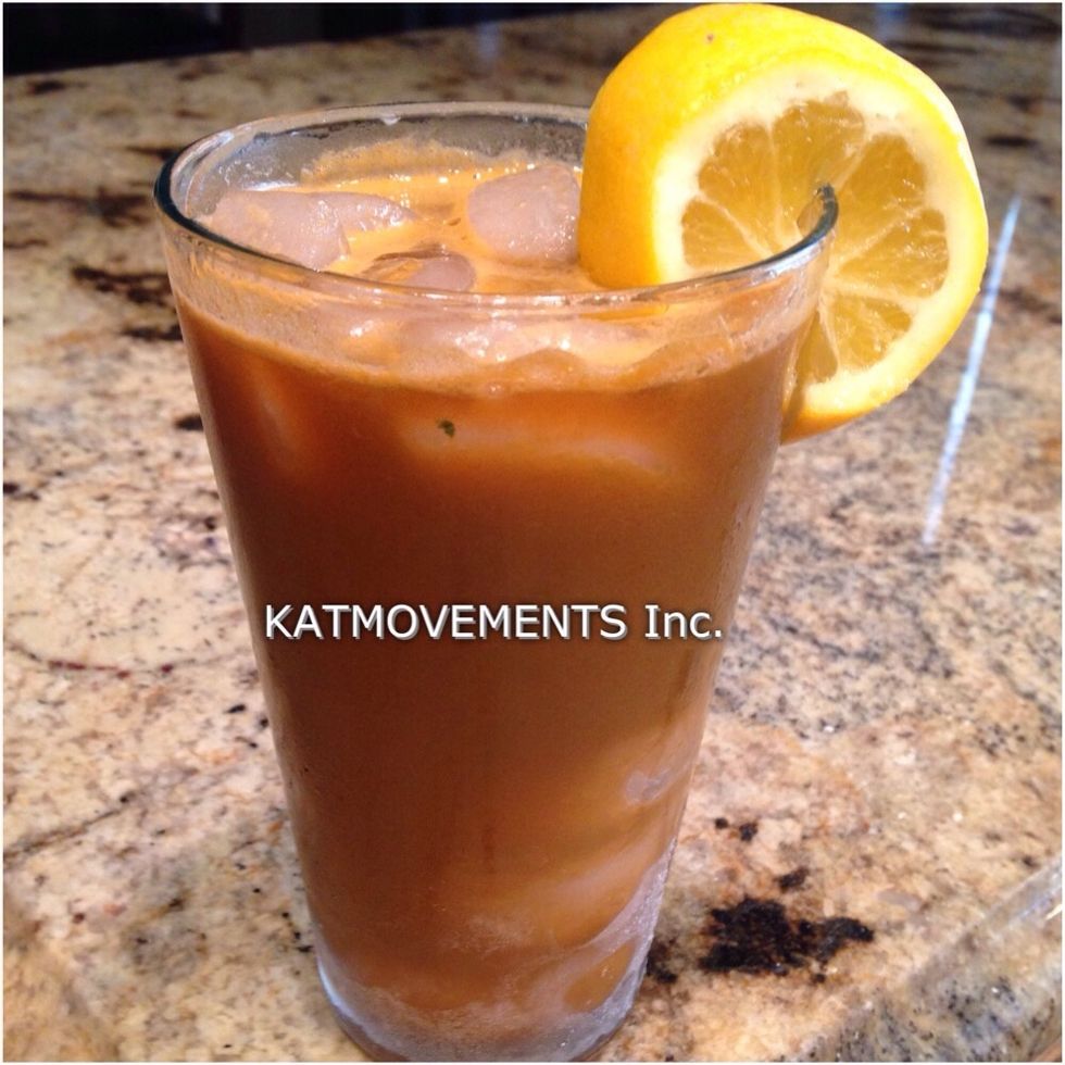 Yields about 16oz of immune boosting nutrients. \u2728 For a more palatable juice, add ice and pineapple or apple. Know the acidity level in your juice will increase by adding apple. KATMOVEMENTS.com