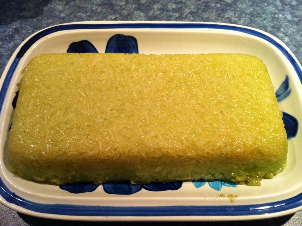 Yippee. Now to chill it down before cutting. This cake is one of my husband's favorites.