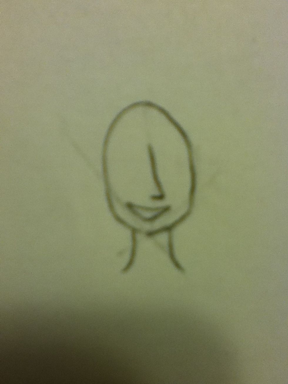 You add the nose starting at the center line and it comes away from the center line for the tip. Also add a smile so you have a happy chatacter.