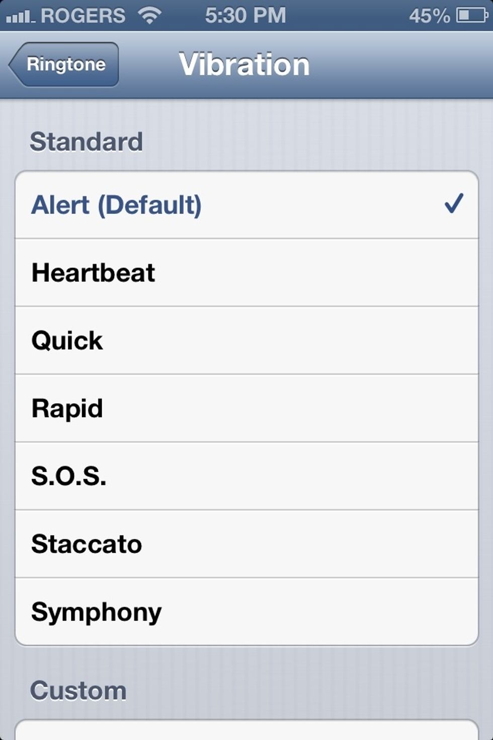 You already have a couple pre-made vibration patterns you can change around with