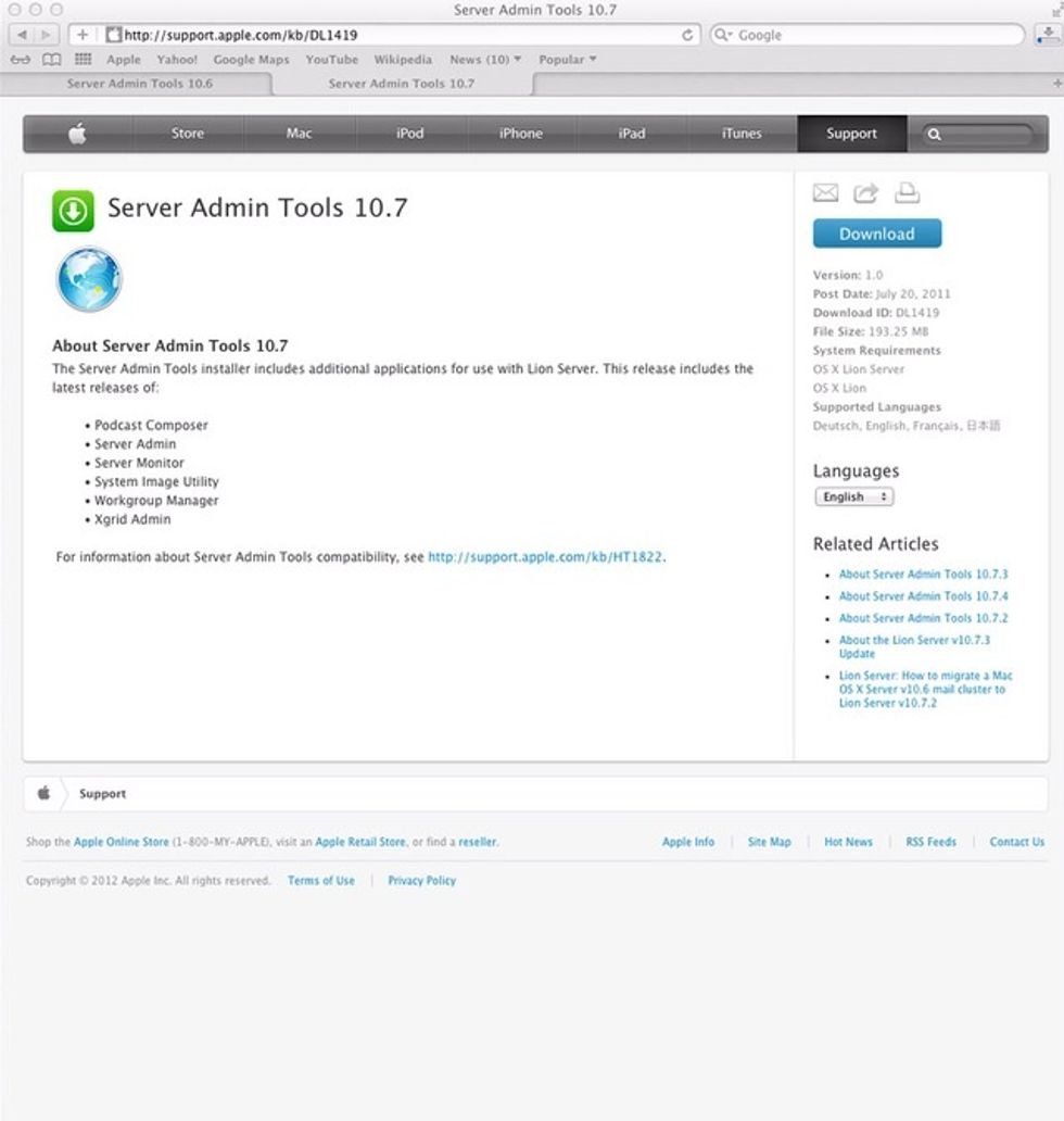 You also need to get the Server Admin app from http://support.apple.com/kb/DL1419