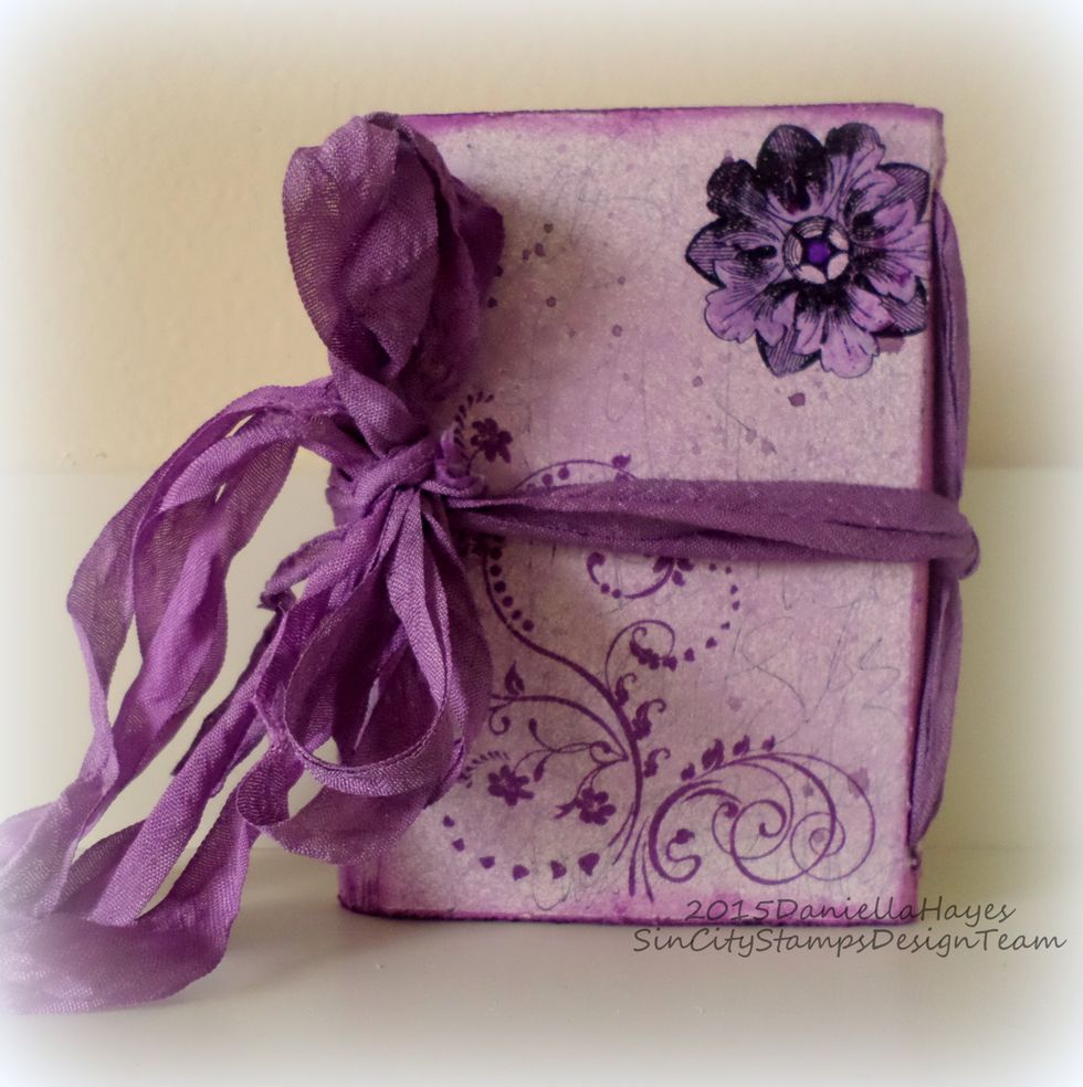 You are done! A super pretty little 4 1/2" x 3" Art Journal that you can take with you! These make awesome gifts too!