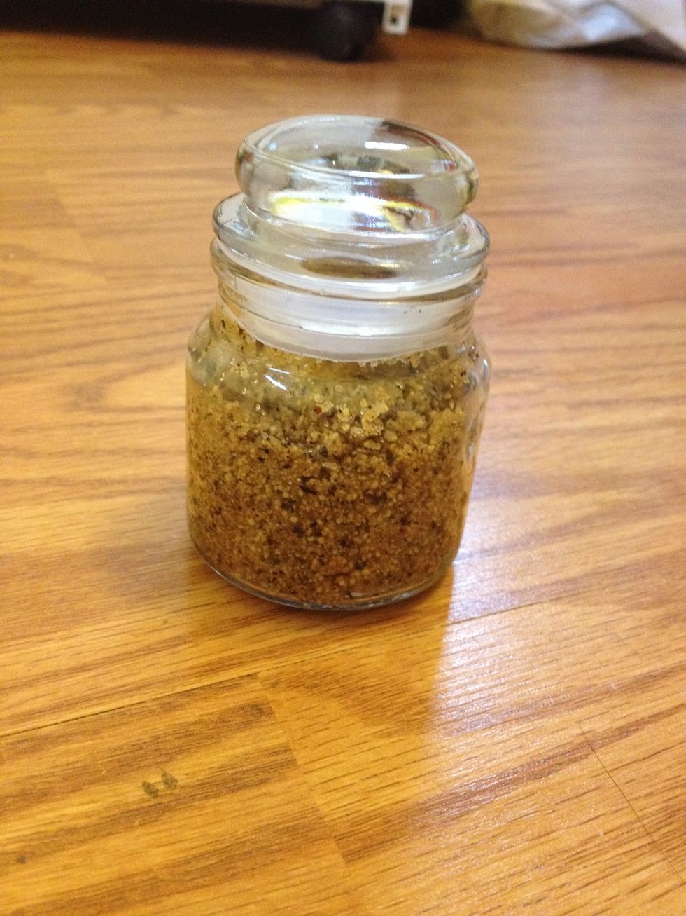 You are done! I put mine into decorative jars for gifts but if you are keeping it all for yourself I would suggest placing it into a dark tinted container as it will keep longer. Hope you enjoy it!