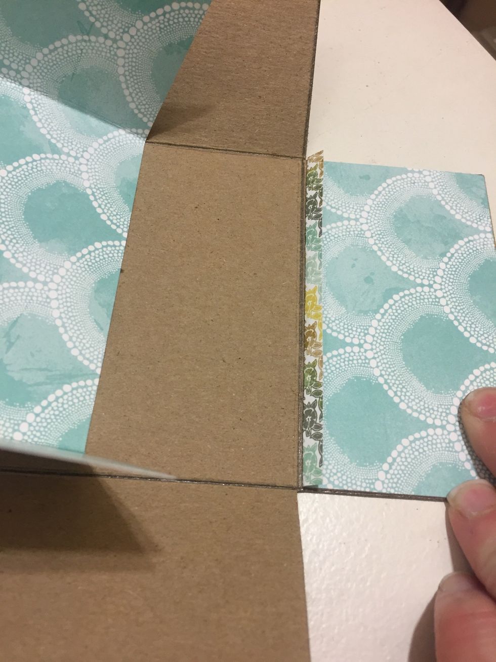 you are going to add two flap pieces to the top and bottom flap, make them a little longer than the 2 inches of width so that they underlap the bigger piece
