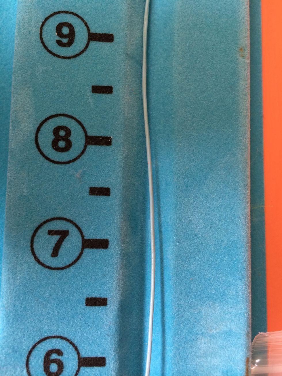 You are going to double the strand and tie knots in it...so you want to add a few inches (10) and then double it. I cut a total of 20 inches to give me room for error \ud83d\ude0a