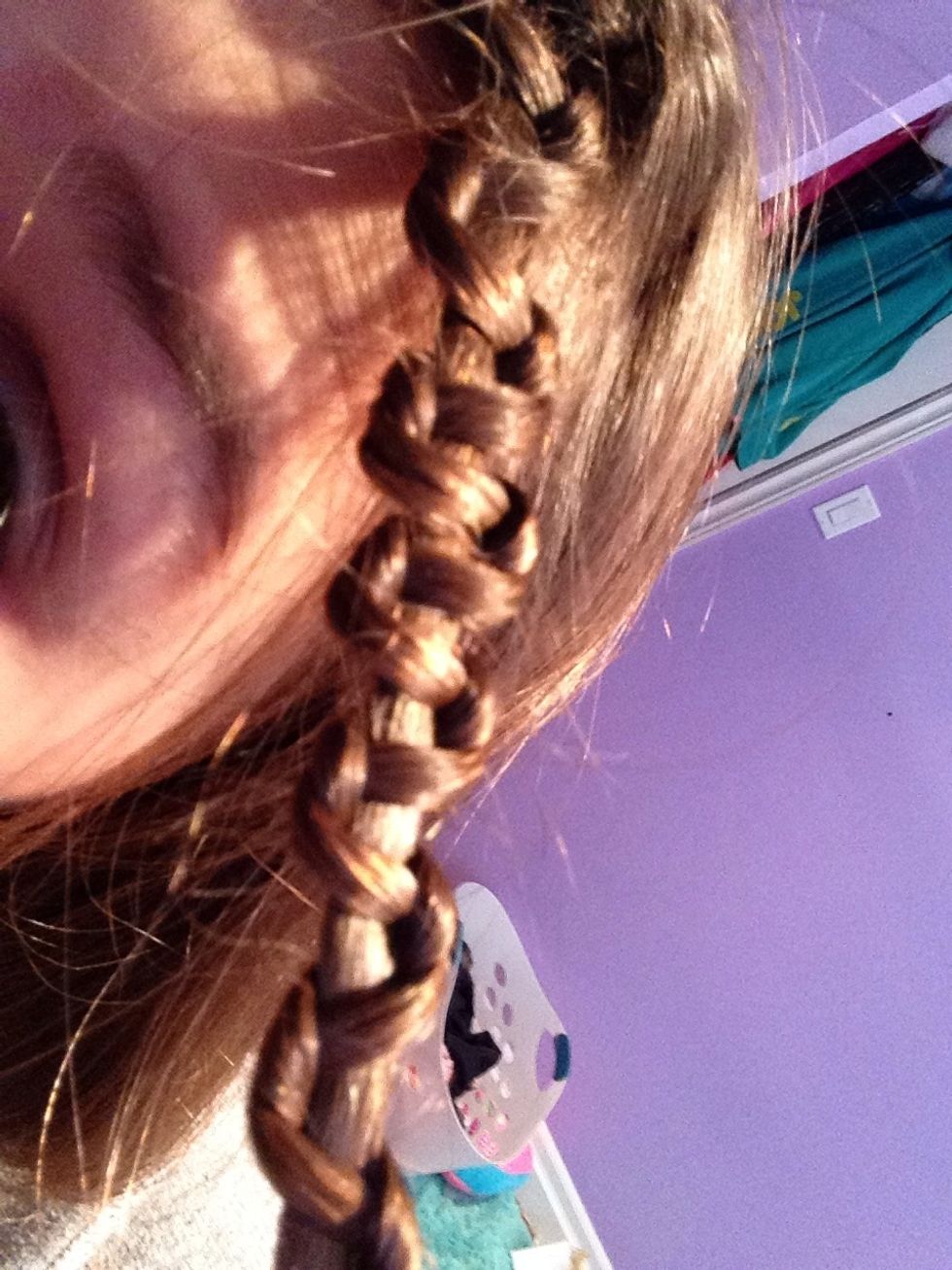 you are going to loosen it/undo it! it will turn out like this cool snake braid!!\ud83d\udc4c