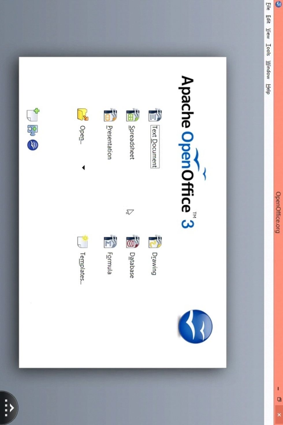 ... you are presented with this. Tap TEXT DOCUMENT.