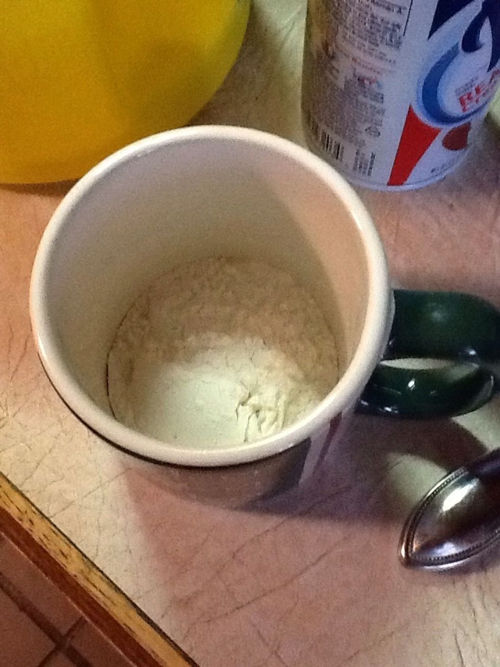 You can add 4 tablespoons of this to your empty mug.