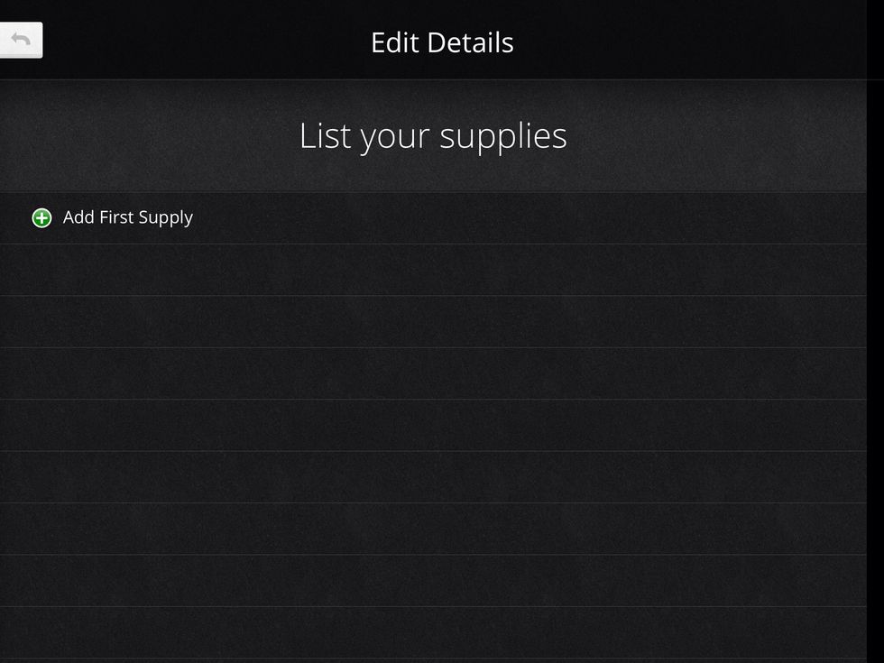 You can add a list of supplies.