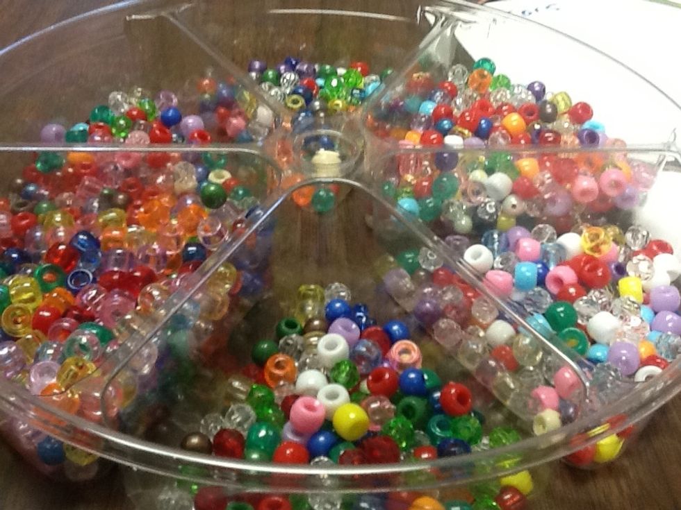 You can add any Colour beads anywhere inside the web.