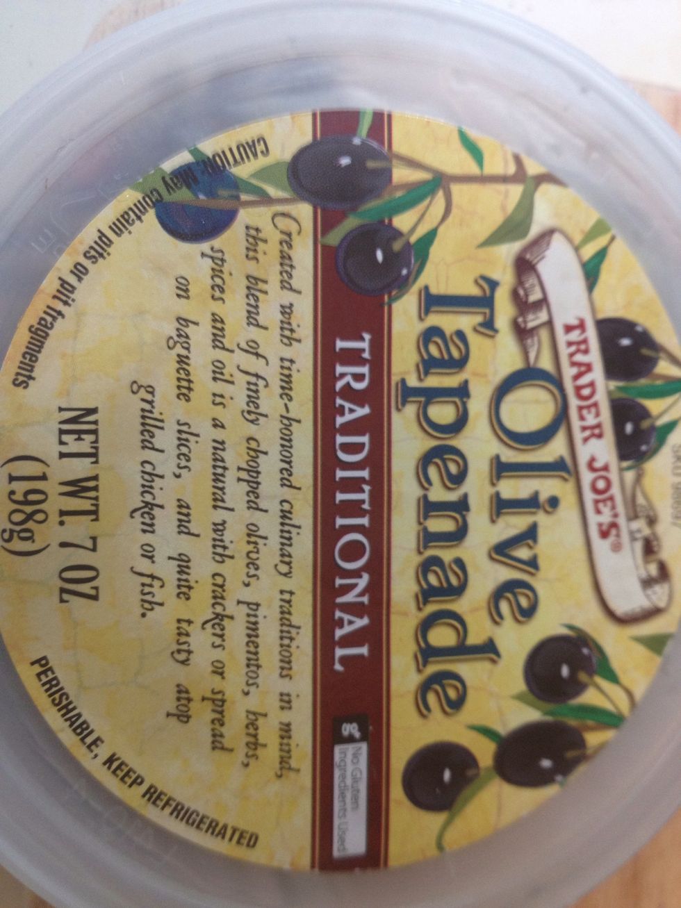 You can add any favorite olives but I couldn't decide! So I got a tapenade with a mix, it also has olive oil and spices already