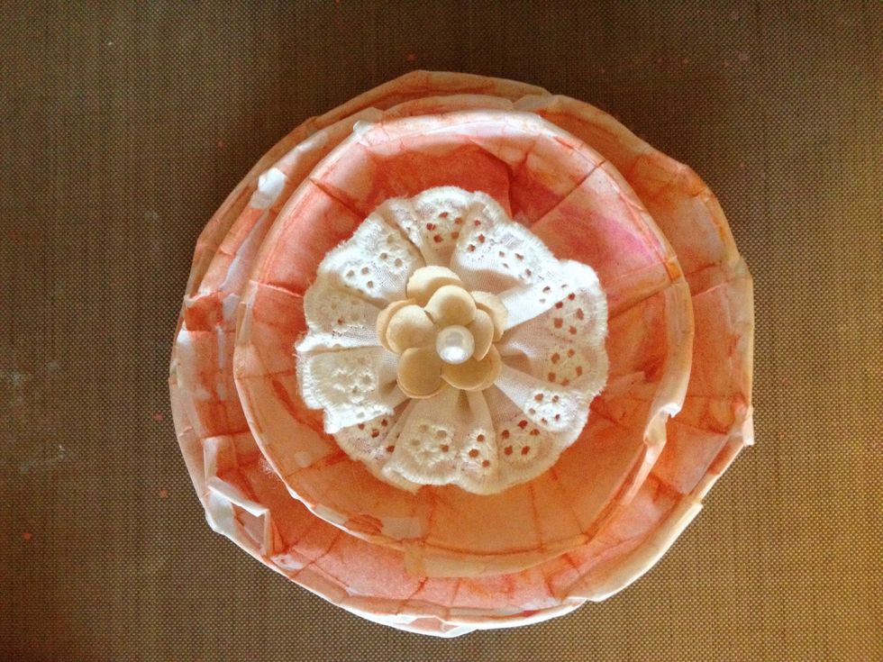 You can add anything you want to the center of the flowers.